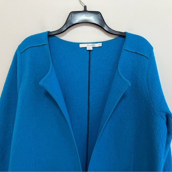 Boden Vintage Boiled Wool Open Front Cardigan Coat in Cobalt Blue, size 12 - Picture 3 of 9